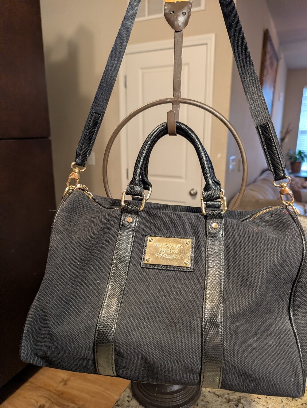 Victoria's Secret Black Handbag Overnight Bag
